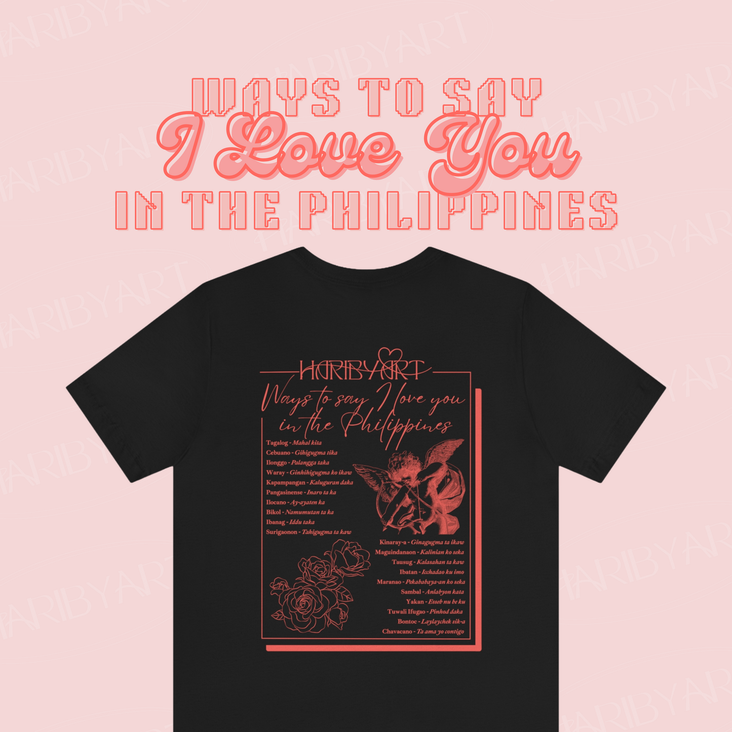 Original Ways to Say I Love You in the Philippines Black Tee